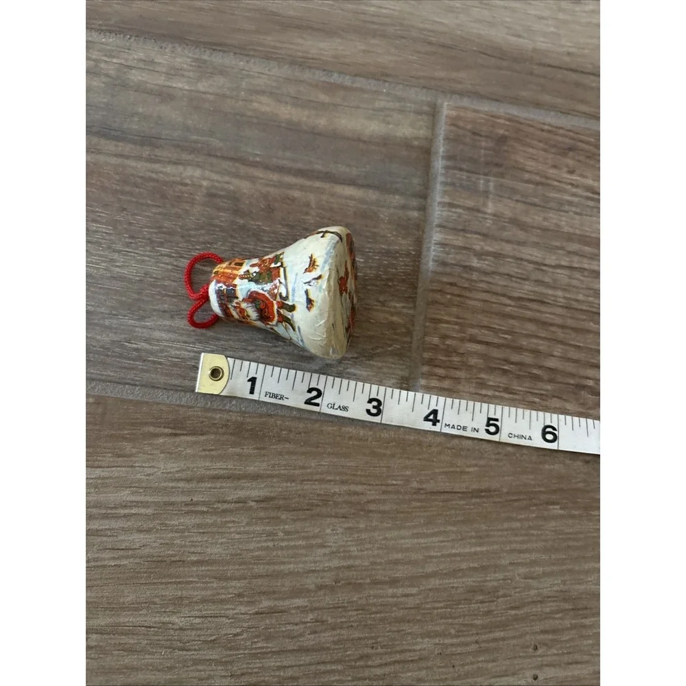 Vintage Paper‎ Mache Christmas Bell Ornament